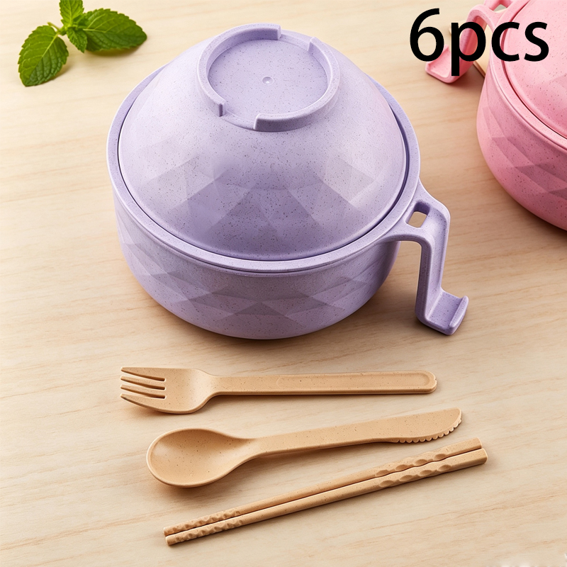 Matcha Bowl Chawan - 6pcs Noodle Soup Bowl with Lid