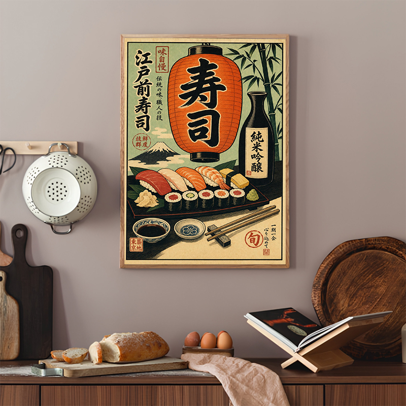 Japanese Sushi Poster Minimali - Japanese Minimalist Lifestyle 评论和价格
