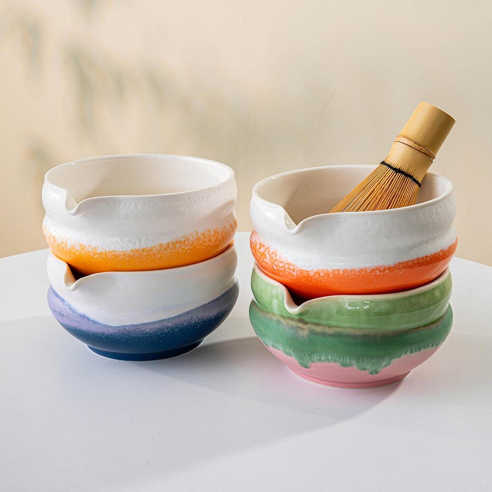 Ceramic Matcha Bowl with Spout - Matcha Bowl Chawan 评论和价格
