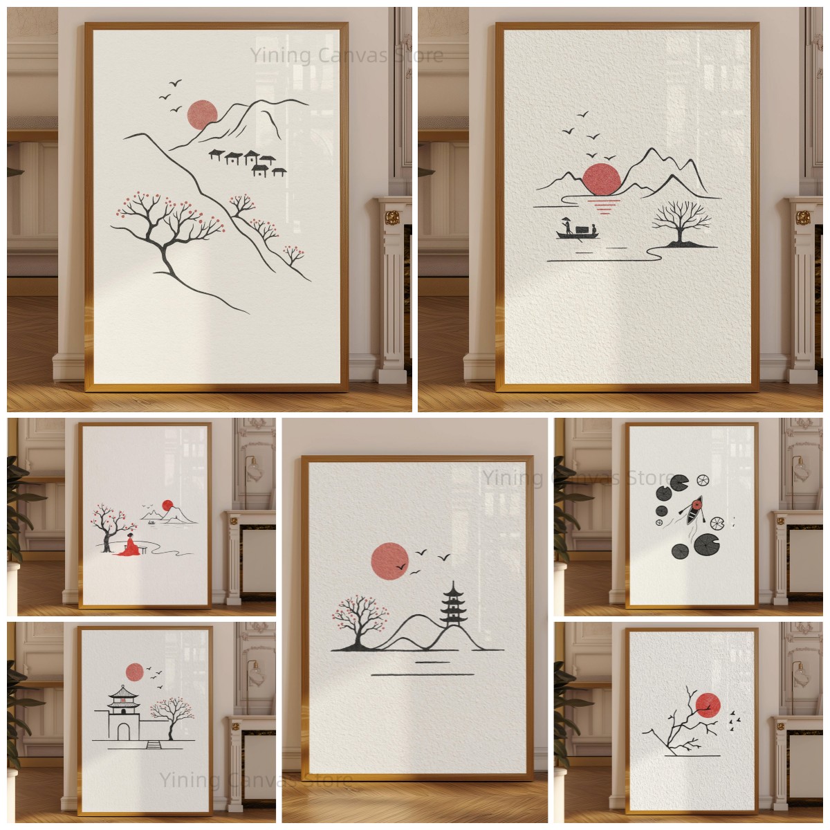 Minimalist Japanese Ink Poster - Japanese Minimalist Lifestyle 评论和价格