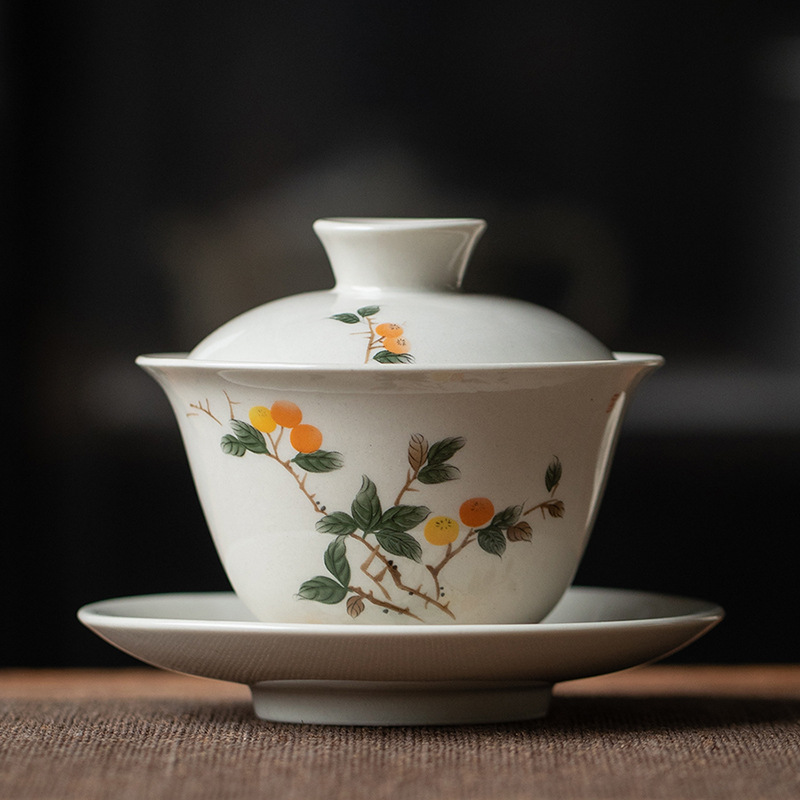 Grass and Wood Ceramic Gaiwan, - Matcha Bowl Chawan 评论和价格